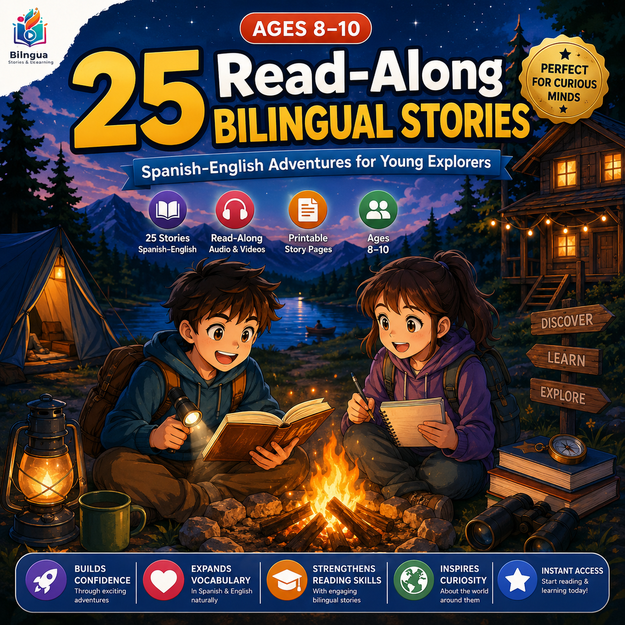 📘 Spanish adventure Stories (Ages 8–10)